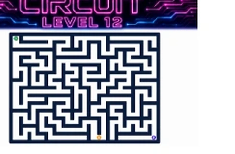 Circuit Level 12 map showing start, key, and portal