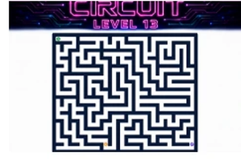 Circuit Level 13 map showing start, key, and portal