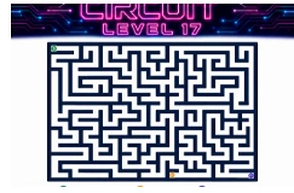 Circuit Level 17 map showing start, key, and portal
