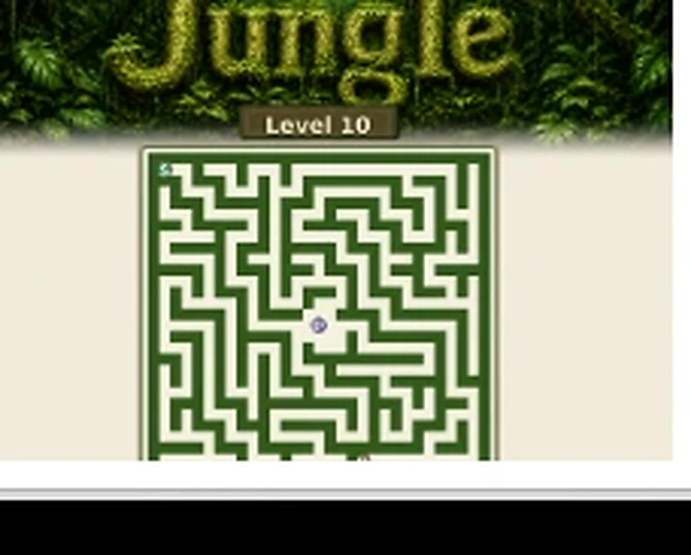 Jungle Level 10 map showing start, key, and portal