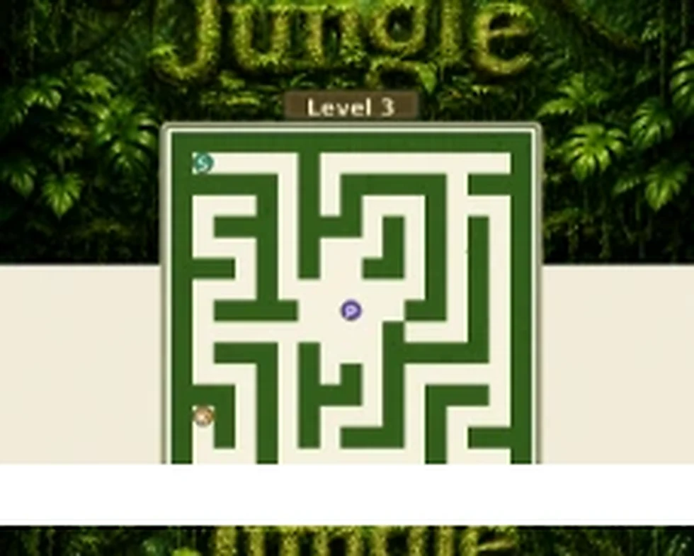Jungle Level 3 map showing start, key, and portal