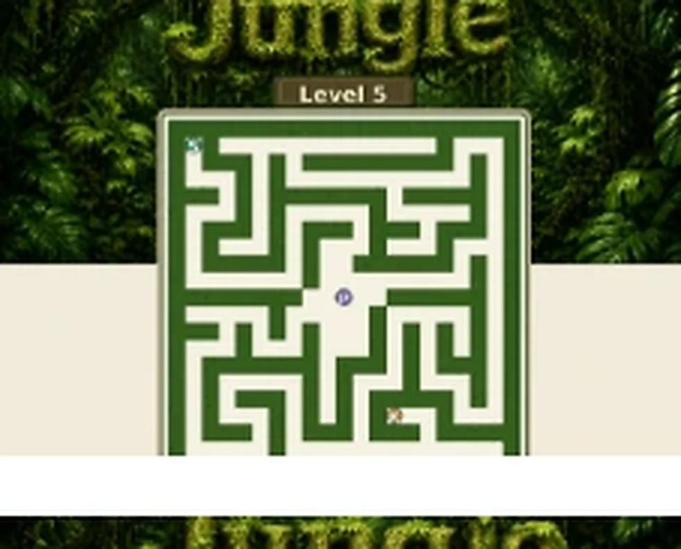 Jungle Level 5 map showing start, key, and portal
