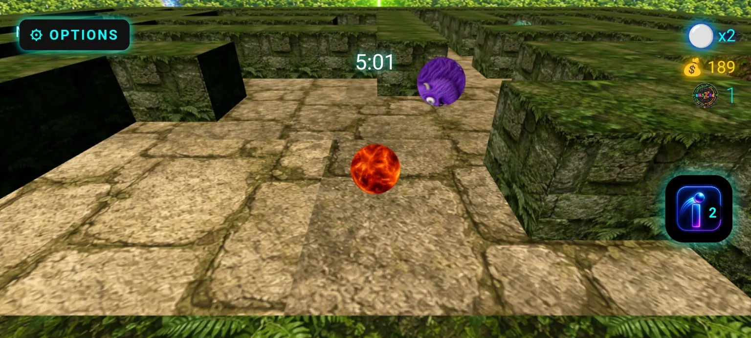 Jungle gameplay with enemy sphere